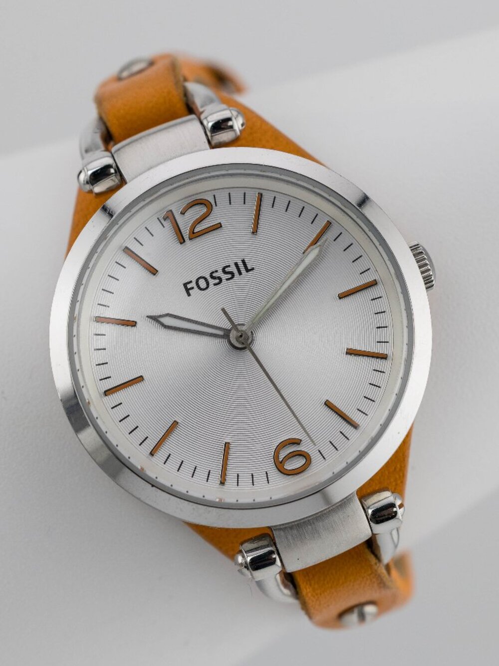 Fossil Georgia ES3361 Tan Leather Quartz Analog Women's Watch New Battery
